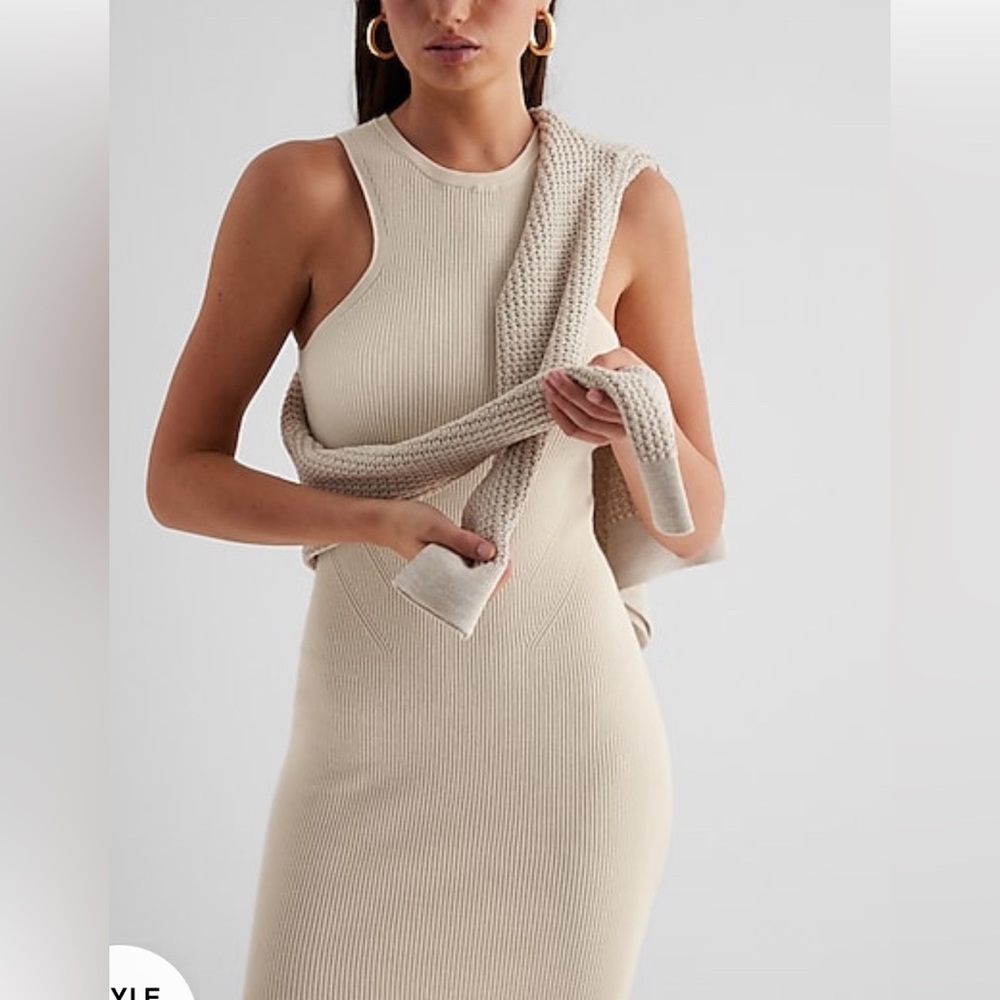 BNWT Neutral Ribbed Dress